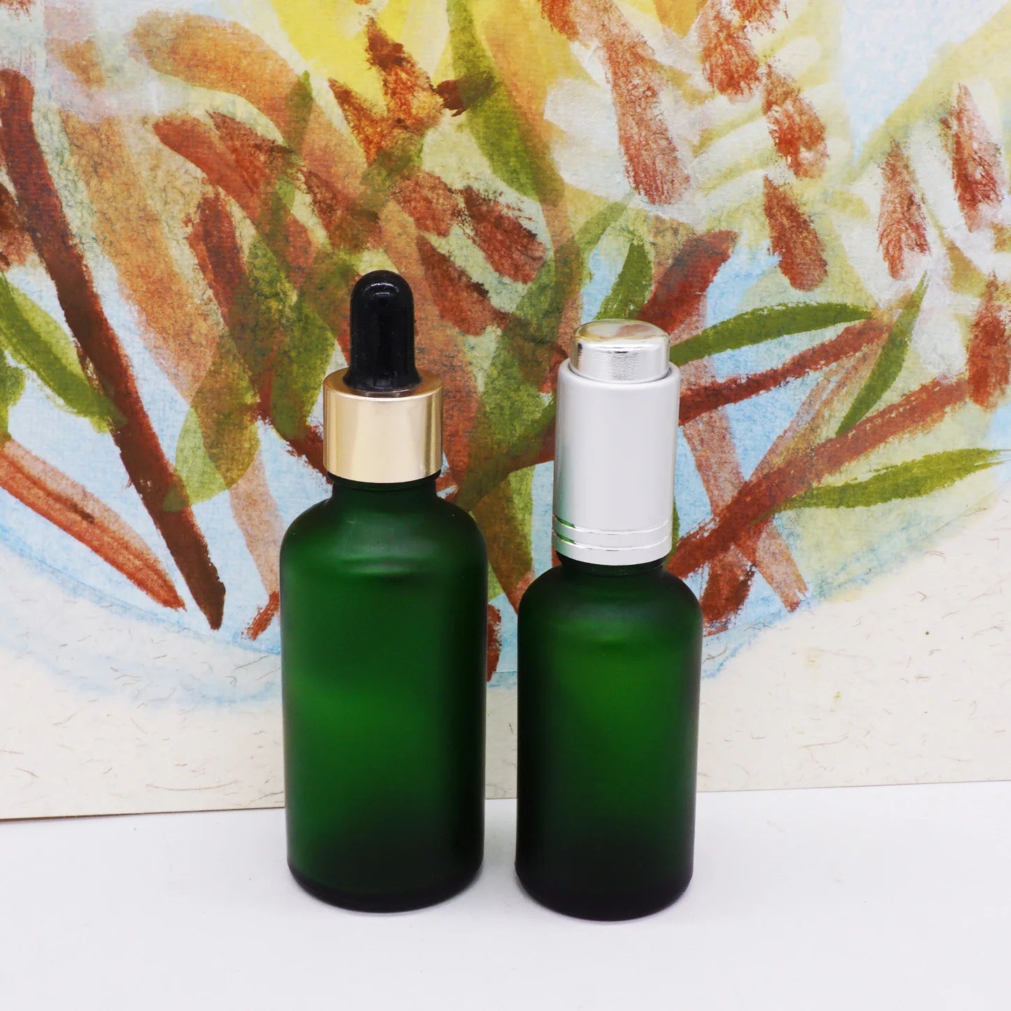 30ml 20ml Glass Dark Green Cylinder Hair Oil Bottles 4oz with Dropper Top