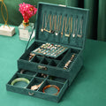 Korean New Flannel Vintage Jewelry Box Large Capacity Travel Bracelet Locked Jewelry Box