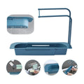 Kitchen  Metal Carton with Telescopic Shelf Sink Drain Rack Storage Basket Organizer for Soap Sponge Dish and Bowl