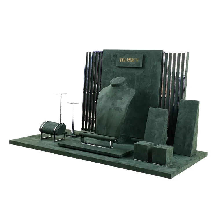 Customized Luxury Suede Necklace Bust Display Set for Jewelry Store Customized Jewelry Container