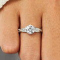 Huitan S925 Exquisite Imitated Diamond Simulated Moissanite Cross Design Rings for Wedding Rings Sterling Silver Women Jewelry