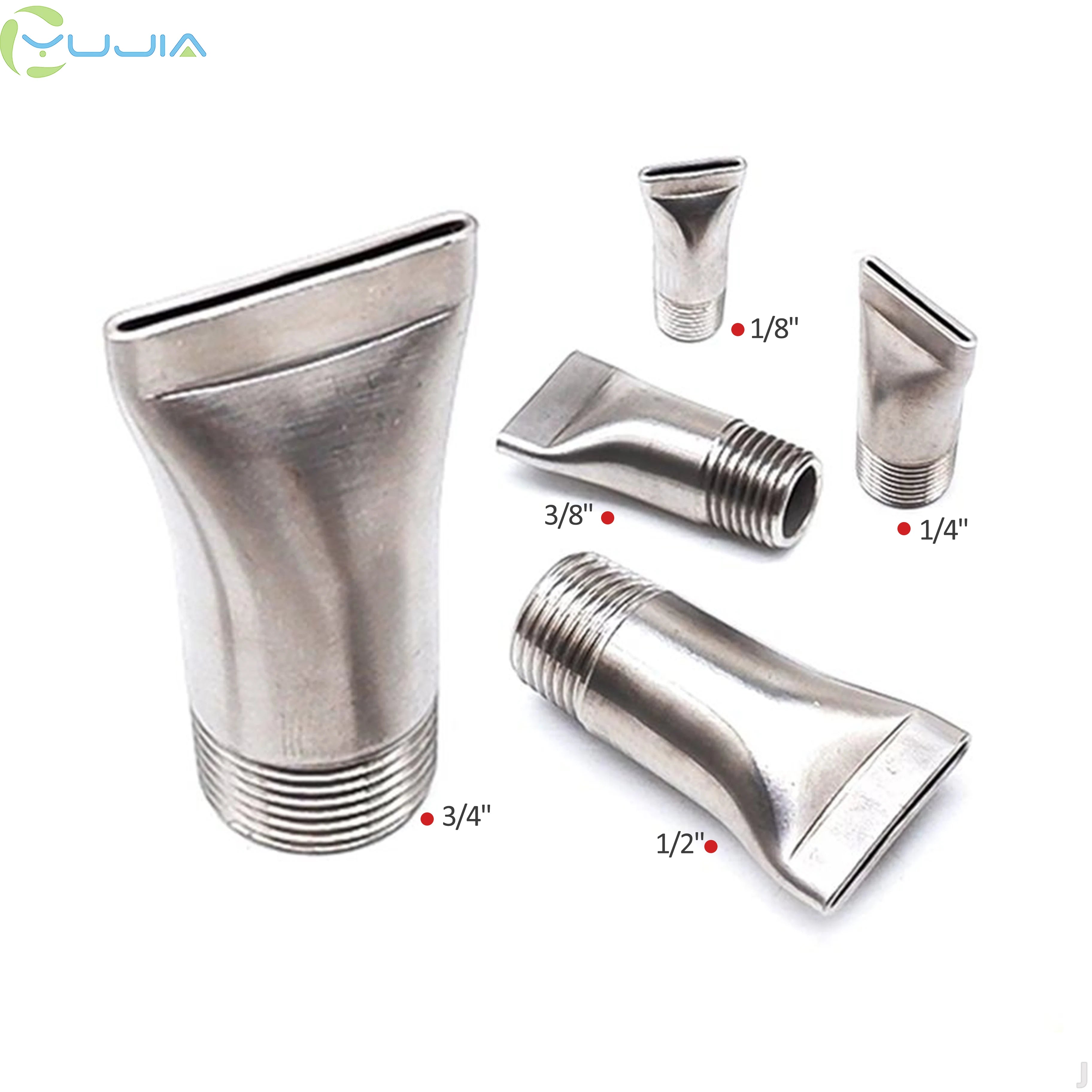 1/8" 1/4" 3/8" 1/2" 3/4" Inch Stainless Steel 304 Adjustable Flat Fan Duckbill Nozzle for Machine Tool Cooling Systems