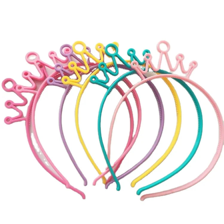 Kids Crown Headband Plastic Plain Headbands for Hair Party