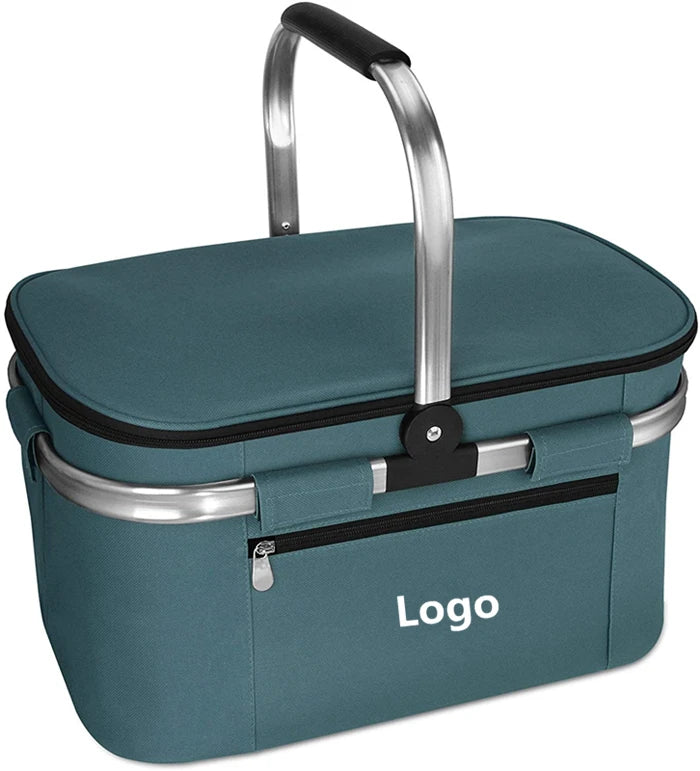 Wholesale Customized Folding Collapsible Travel Insulated Cooler Bag Picnic Basket Large Picnic Basket