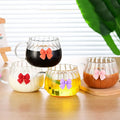 Heat Resistant Pumpkin Shape Striped Coffee Cups High Borosilicate Glass Mug Tumbler with Bow-knot Decoration