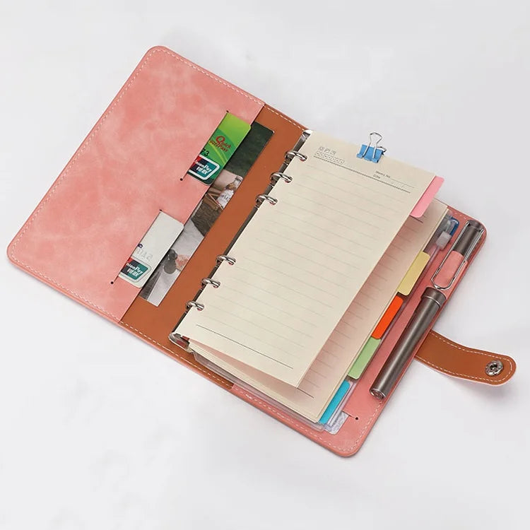 Wholesale Personalized Logo A6 Loose Leaf Filler Paper PU Leather Custom Budget Planner Binder Notebook Planificador Planners
