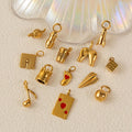 Stainless Steel Coffee Teapot Bubble Tea Charms White Collar Leisure Series 18K Gold Plated DIY Charm Accessories