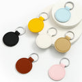 Sublimation Engraved Key Ring Car Key Chain Promotional Marketing Gift Custom Logo Double-sided Round PU Leather Key Chain