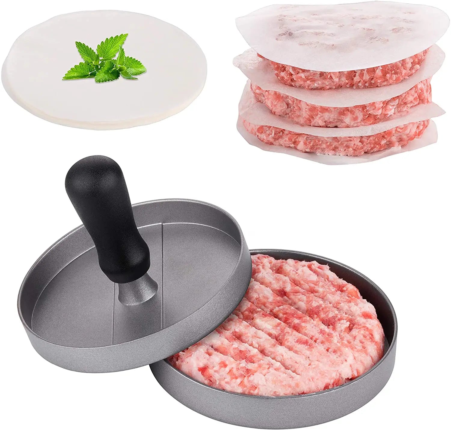 Beef Grill Mold Patties Maker Meat Pie Press Tool Aluminum Non-Stick Hamburger Press