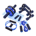 7 in 1 Push up Bar Kit Jump Rope Hand Gripper Knee Pad Gym Home Workout AB 7 Piece Wheel Roller Set
