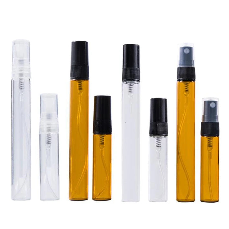 Empty Atomizer Refill Small 2ml 2.5ml 3ml 5ml 10ml Amber clear Thin Glass Perfume Spray Bottle