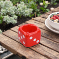 Red Ceramic Dice Ashtray Square Black Porcelain Cigar Dice Shape Ashtray for Home Decor