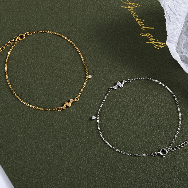 Elegant Women Jewelry 925 Sterling Silver 18k Gold Plated Cubic Zircon Bracelet