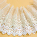 11cm Wide Cotton Tulle White Lace Chemical Fabric Embroidery Lace Trim