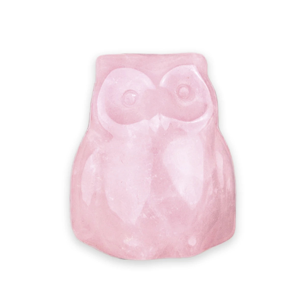 Natural Rose Quartz Crystal Owl Carving Ornaments Natural Animal Ornaments Stone Owl Decorations Healing Crystals