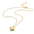 European and American love Collarbone Chain Ornament Sunken Wave Dot Retro Titanium Steel Gilt Peach Heart Necklace