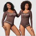 Hot Sale Long Sleeve Outdoor Bodysuit Shapewear Custom Logo Plus Size S-3XL Tummy Control Slimming for Women Seamless