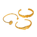 JUSNOVA Wholesale Gold Plated Stainless Steel Cuff Bangle Bracelet Open Wide Bracelets Wrist Cuff Wrap Bracelet
