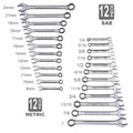 YUHANG 24-in-1 All-Purpose DIY Carbon Steel Spanner Set with Roll-up Pouch Metric Combination Wrench OEM Customizable