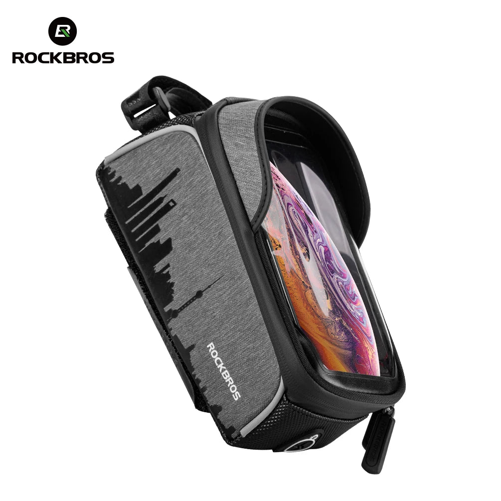 For Bicycle Upper Tube Front Mobile Phone Saddle Bag Waterproof Black 1L Mountain Bike Accessories