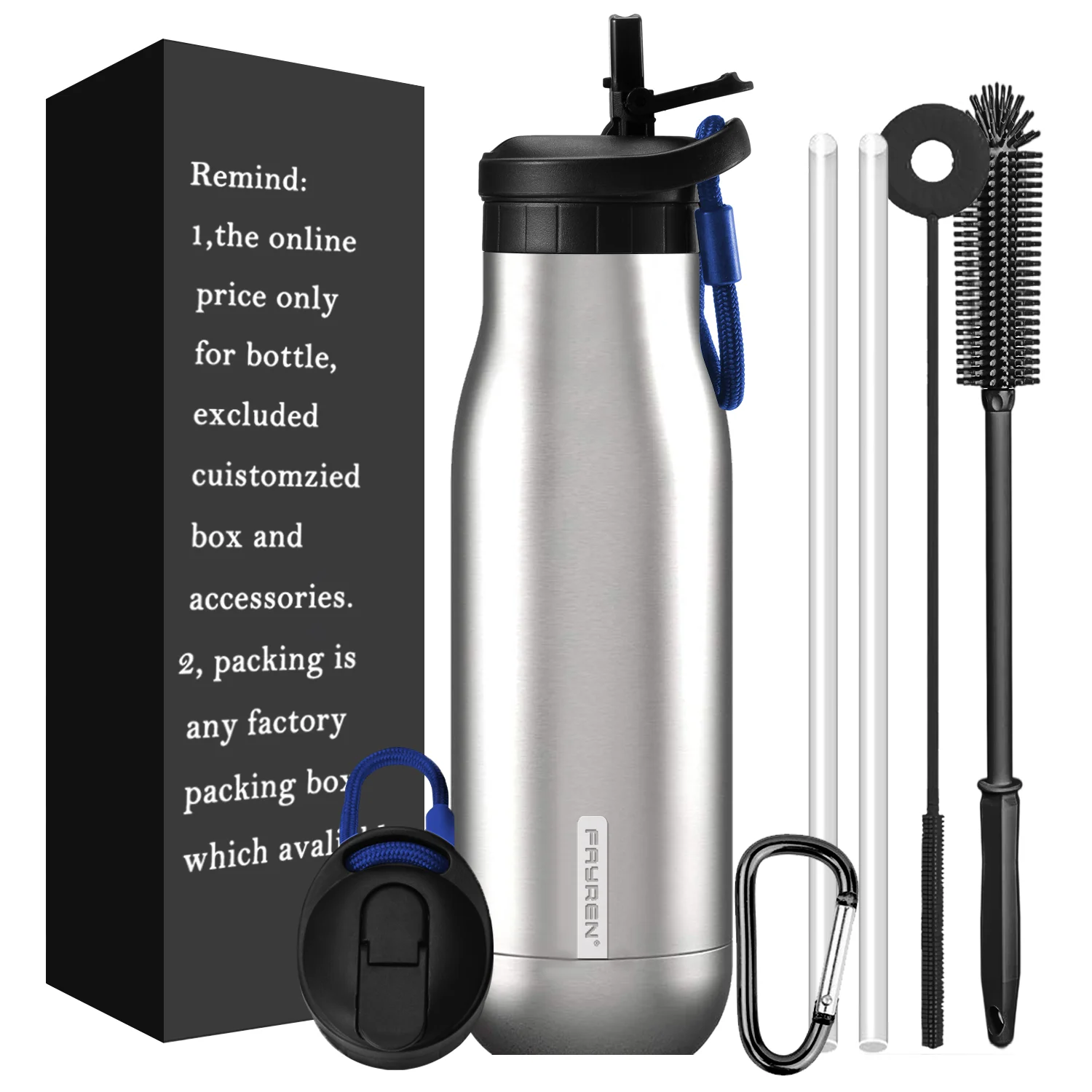 304 Stainless Steel Double Layer Insulated Water Bottle Portable Outdoor Car Vacuum Coffee Water Bottle