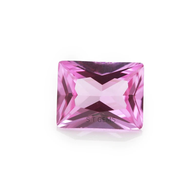 Rectangle Synthetic Corundum Stone 2# Pink Color Gems for Jewelry Making