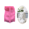 E-0012 New Big Wave Hairstyle Girl Silicone Mold Flowerpot Making Mold Pretty Woman Upper Body Gypsum Pen Holder Resin Ornament