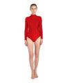 Ladies' High Neck Dance Performance Jumpsuit Soft Short Gymnastics Outfit Back Open Zipper Hight 105-180cm Spandex Tight Fitting