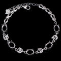 Sterling Silver 6*8mm Semi Mount Bracelet Empty Frame Blank Claws Setting S925 Base Holder Without Center Stone Inlay for DIY