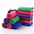 Soft Eco-Friendly Microfiber Auto Wash Cloth Blue Woven Technics Plain Style Kitchen Absorbent Cleaning Towels