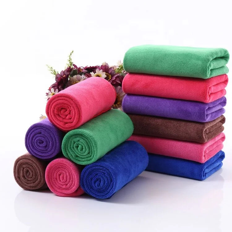 Soft Eco-Friendly Microfiber Auto Wash Cloth Blue Woven Technics Plain Style Kitchen Absorbent Cleaning Towels