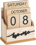 Antique Style Reusable Wooden Office Desk Decorations Vintage Funny Calendar Characters Model Pattern Craft Box for Work