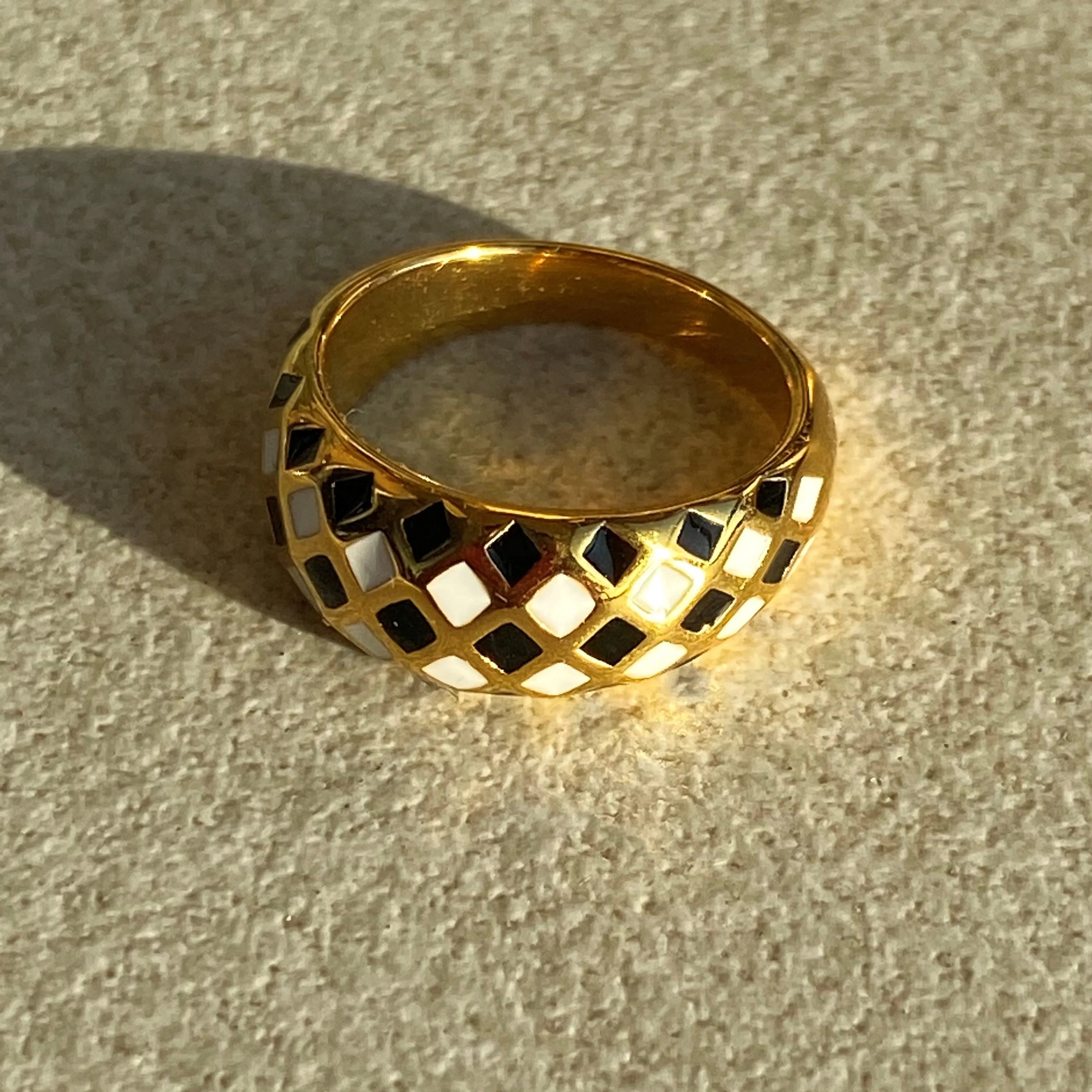 2024 Dazan New Winner 18k Gold High Color Retention Colorful Zircon Fashion Stainless Steel Chess Style Ring for Women for Party