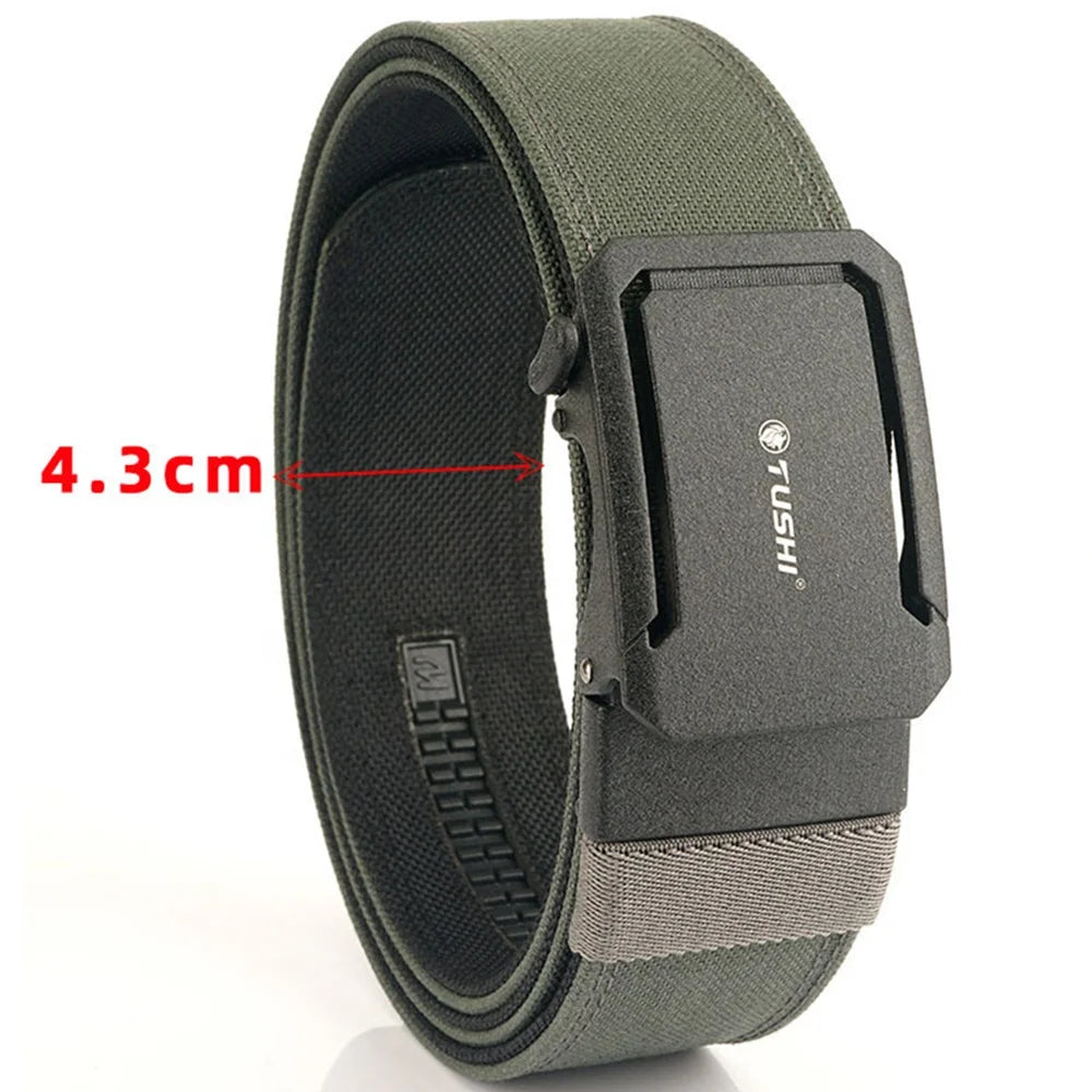 In-stock Wholesale TUSHI Men's Outdoor Training Tactical Belt Hard Nylon with Alloy Buckle Webbing 120cm Customizable Factory