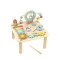 Children's Wooden Activity Table Game Toy Music Beaded Maze Gear Animal Multi-function Table Play Toy