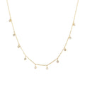 European American 18K Gold INS Electroplated Geometric Water Drop Pendant Necklace Trendy Link Chain Stainless Steel