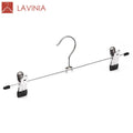 Metal Clothes Hangers With Clips Trousers Rack  Stainless Steel Clothes Hangers with 2-adjustable Metal Clips Hanger