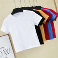 Green Crop Top T-Shirt Female Solid Cotton O-Neck Short Sleeve T-shirts for Women High Waist Slim Short Sport Femme T-Shirt