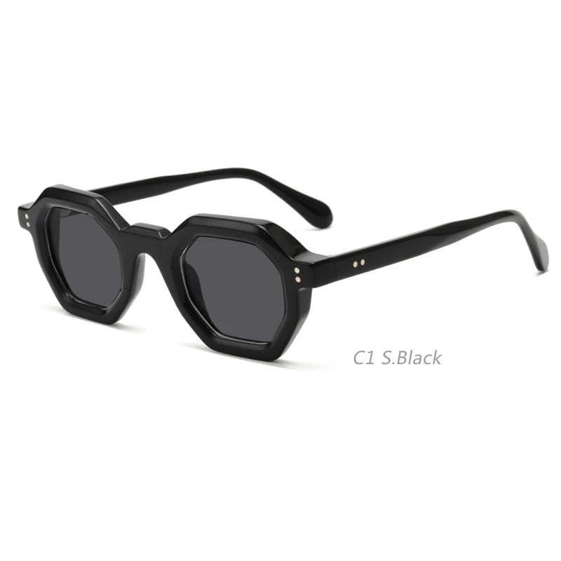 2025 Fashion Custom Designer Sunglasses Gafas De Sol Shades Acetate Thick Square Frame Glasses  Polarized Y2k Glasses