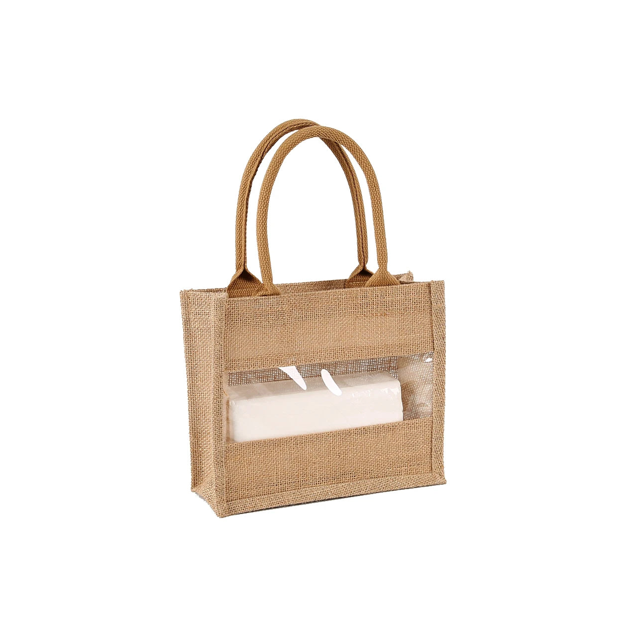 Wholesale Eco-friendly Customized Printed Carry Cheap Shopping Bag Jute Bag with Window