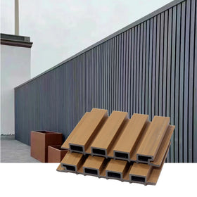 219*26 WPC Fluted Cladding Outdoor Wall Panels Waterproof 3D Decorative Boards Fireproof Anti-scratch for Backyard Garden Fence