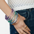 HOVANCI  Hot Sale European Style Simple Transparent Candy Color Acrylic Bangle
