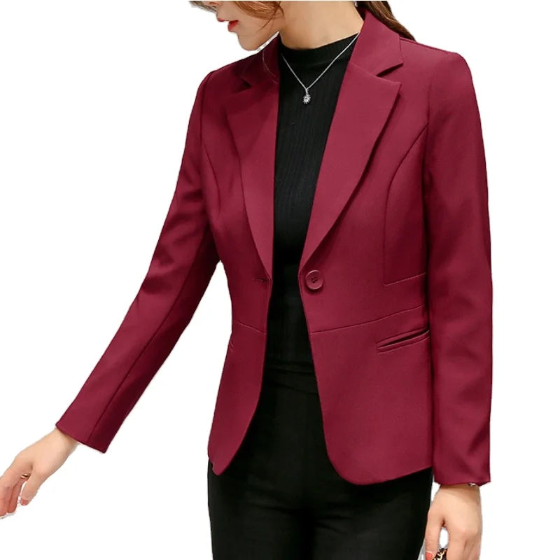 YSMARKET 6 Color Spring Autumn Suit Jacket Female Slim Temperament  Sweet Ladies Blazer Single Button  Long Sleeve Coat Femme