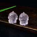 Natural Rose Quartz Rough Stone Pendant Unicorn Carved Piece DIY Bracelet Necklace Accessory Crystal for Souvenir