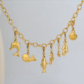 Stainless Steel DIY Sea StyleCharm Necklace 18k Pvd Gold Plated Tarnish Free Pendant Necklace for Women