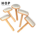 Factory Wholesale LOW MOQ Wood Pet Pin Brush Dog Grooming Slicker Brush With Sticky Beads Pet Brush Comb