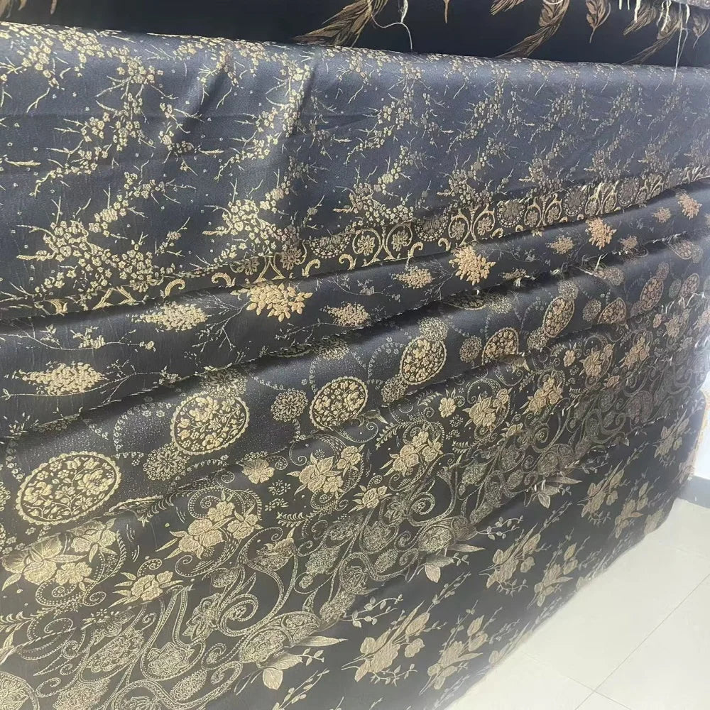 150D*250D Viscose Polyester Spandex Jacquard Woven Eco-Friendly Customizable Color Mattress & Abaya Fabric Shipping Saudi Arabia