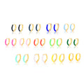 Fine Jewelry Earrings S925 Sterling Silver 18k Gold Plated Colorful Enamel Small Huggie Hoop Earrings