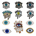 Devil Eyes Beaded Sequins Embroidery Iron-on Sequins Devil Eyes Patches