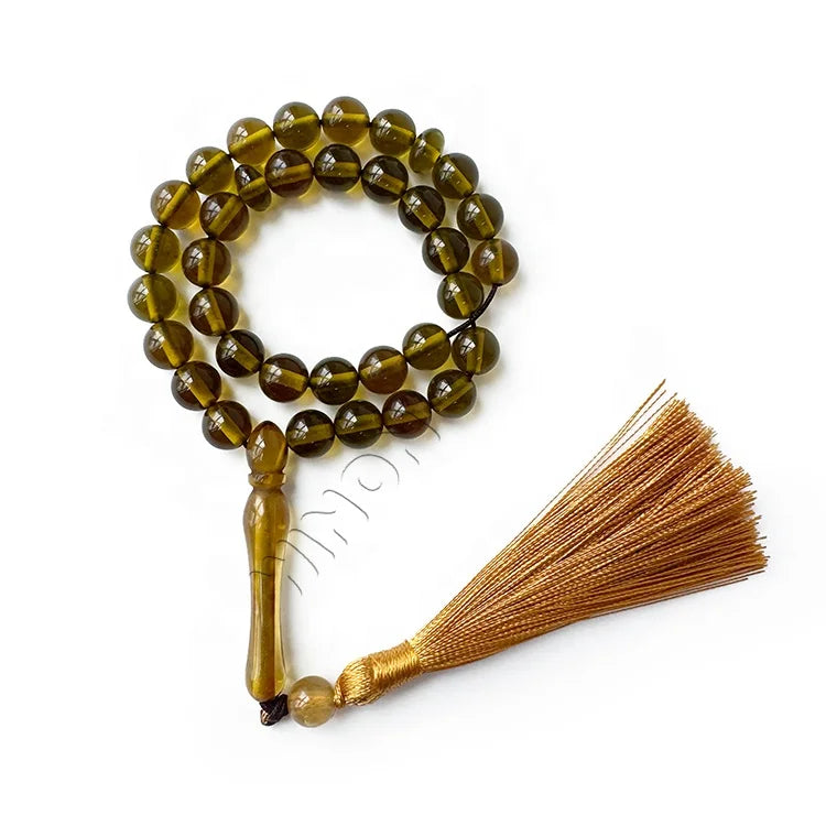 Large Quantities Beautiful Amber Resin Islamic Religious Beaded Necklace Tasbih Rosary Unisex Anniversary Winon